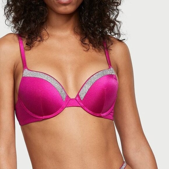 32C/S VICTORIA SECRET SWIM Shine Strap Push Up Top Bikini Set Brazilian Bottom - Picture 10 of 14